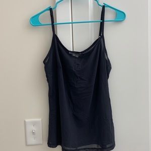 Sheer navy blue tank